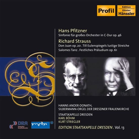 SYMPHONY FOR LARGE ORCHESTRA IN C MAJOR/ DON JUAN OP.20/ KARL BOHM/ KURT STRIEGLER [EDITION STAATSKAPELLE DRESDEN VOL.13]