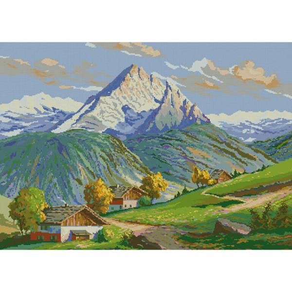 알프스 마을 (캔버스) 보석십자수 40x50