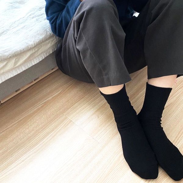 남성용양말 정장 블랙 긴 양말(WD382E1)
