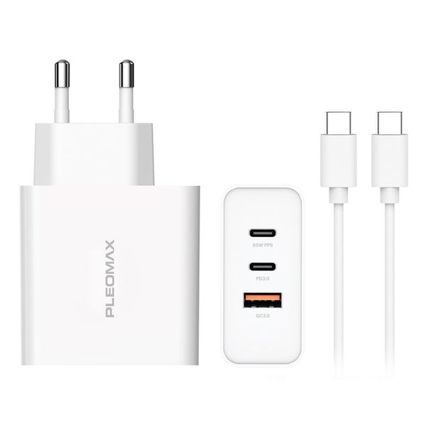 플레오맥스 65W PPS 고속충전기 PMQC-E6500W 화이트