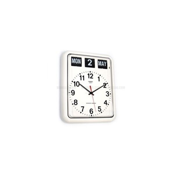 [트웸코] 캘린더 플립 벽시계 BQ12A (White)