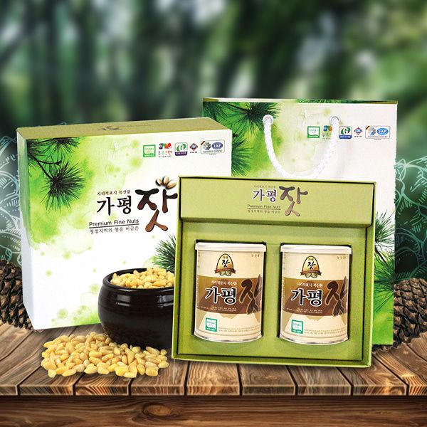 [산들만찬] 사계절푸른 유기농 가평잣 140gx2캔