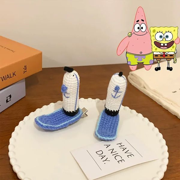 스펀지밥 집게리아 모자 머리 헤어 집게 핀 삔 클립