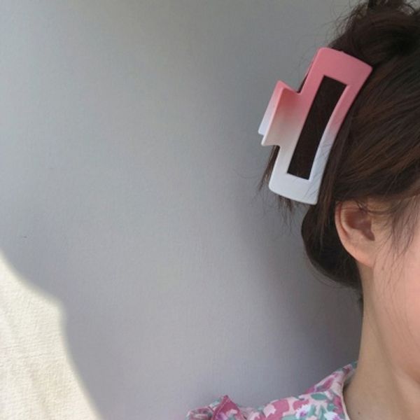 핑크 사각 꼬임 웨이브 헤어 집게핀 고정핀 헤어집게