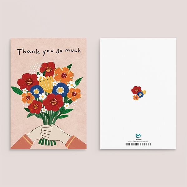 캘리엠 캘리그라피카드 CA2501 - THANKYOU(꽃다발)