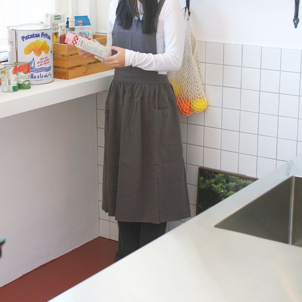 루나 앤 린넨 앞치마 차콜