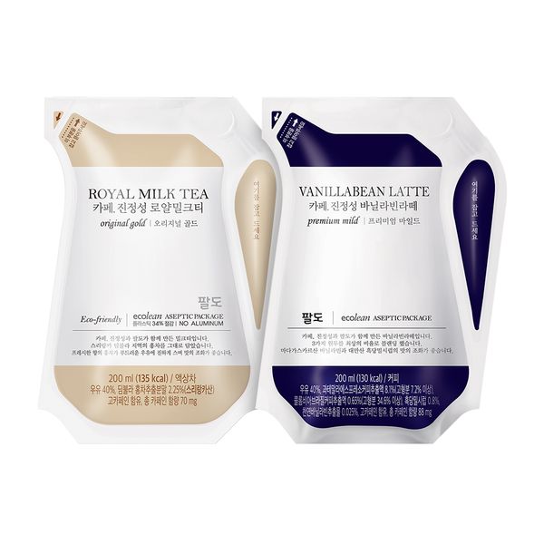 진정성 로얄밀크티200ml 12팩+바닐라빈라떼200ml 12팩
