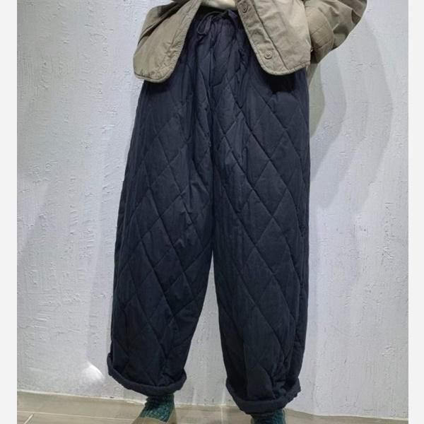 [애슬릿]누빔 와이드 배기 여성 밴딩 팬츠 바지