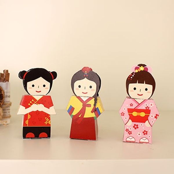 한국,일본,중국3종세트_나라별페이퍼토이 1탄