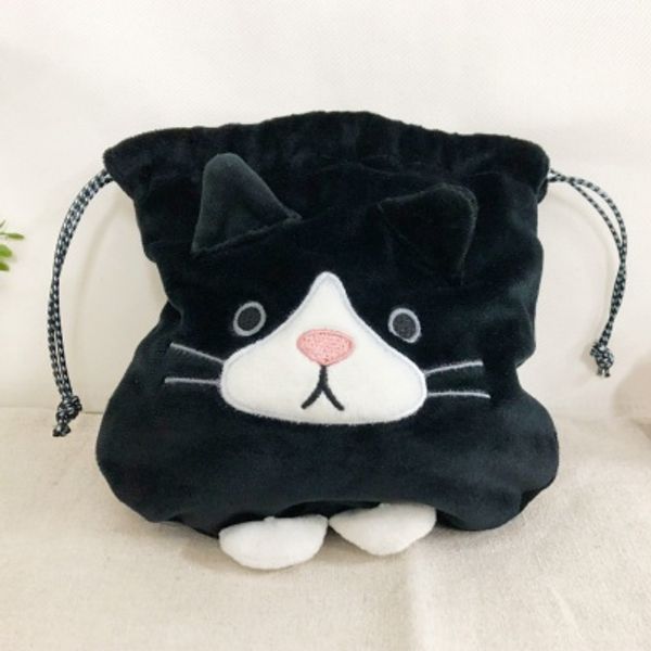 블랙캣 끈 주머니 파우치