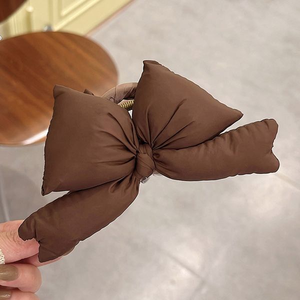 귀여운 볼륨 패딩 왕리본 클립 집게핀 데일리 헤어 삔