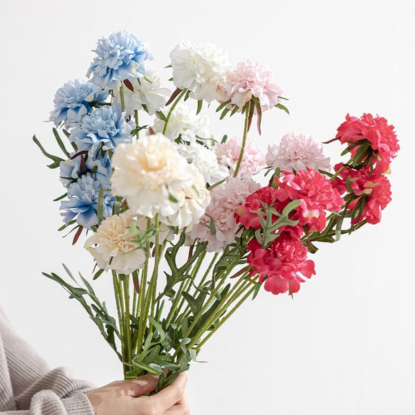 겹접시꽃 조화 가지 더블 체터스 55cm 5컬러 장식