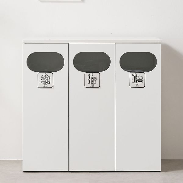 스톤 휴지통 수납장 분리수거함 3칸 (착불)
