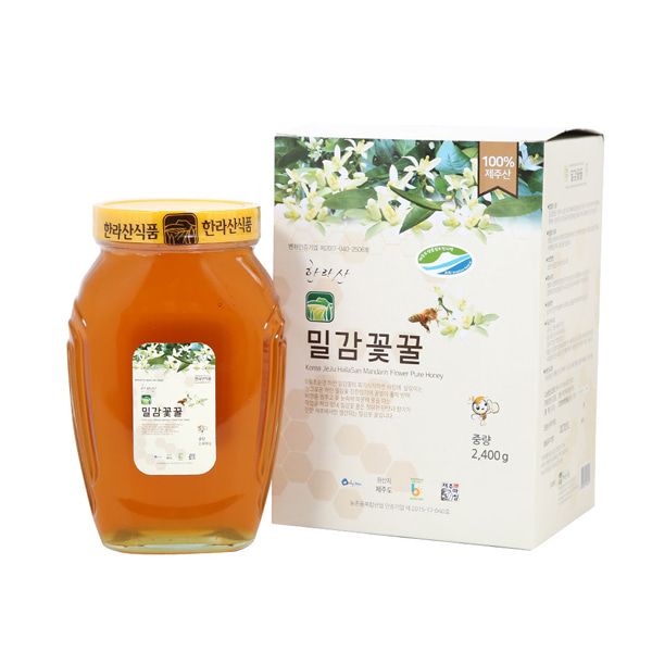 [제주마씸] 제주 한라산 밀감꽃 꿀 2.4kg(유리병)