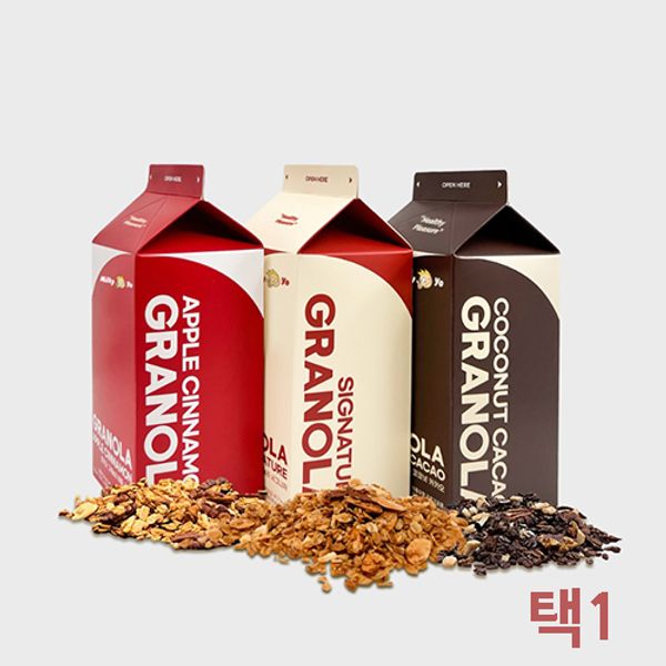 밀키요 국내산 압착귀리 수제 그래놀라 210g 3종 택1