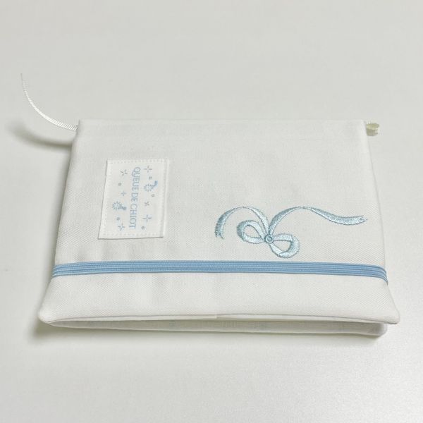폼폼 리본 북커버 다이어리커버 - 하늘