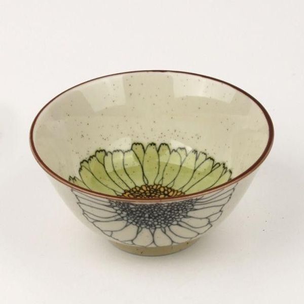 그린 국그릇 면기 13cm 밥공기 플라워 대접(WEFCFD0)