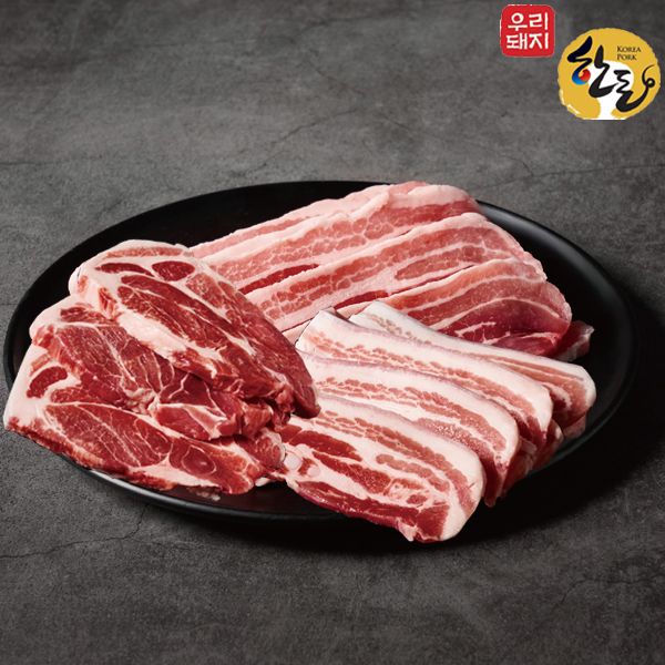돼지고기 삼겹살300g,오겹살300g,목살300g/1+등급
