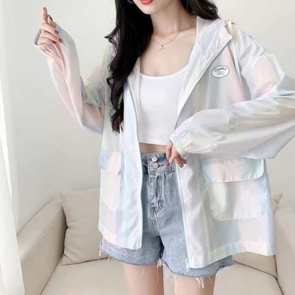 파스텔 그라데이션 바람막이 간절기 아노락 경량