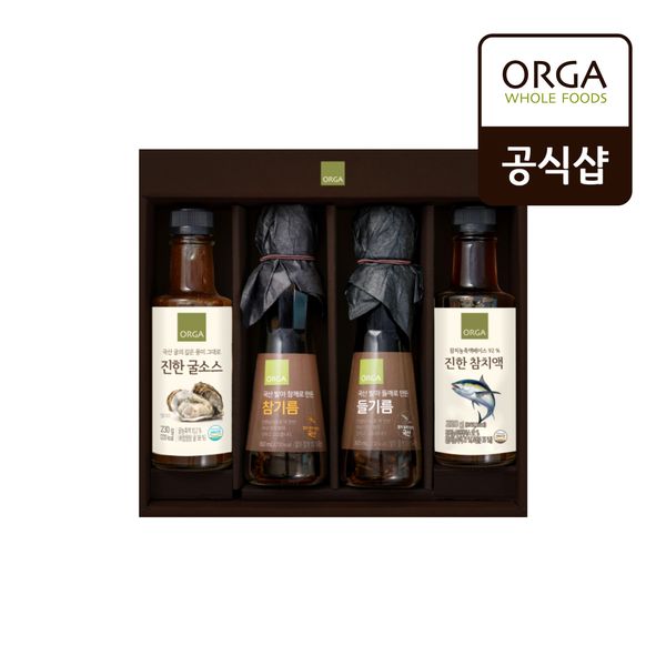 [올가] ORGA 국산 참기름 들기름 액상조미료 혼합세트