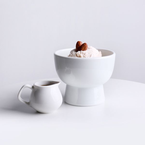 늘 설화 국산 물레 백자  굽 아이스크림잔 260ml 1p