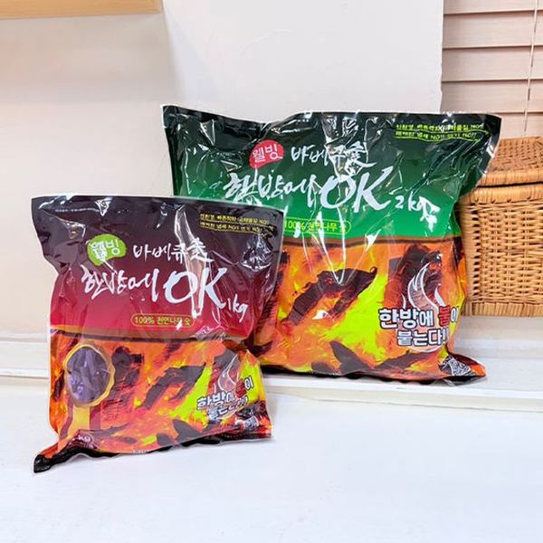 바베큐숯 1kg 한방에OK(WFJCUSP)