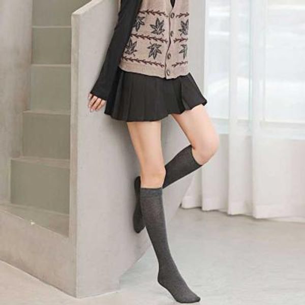 Winter woman daily 솔리드 cotton 니삭스 6color