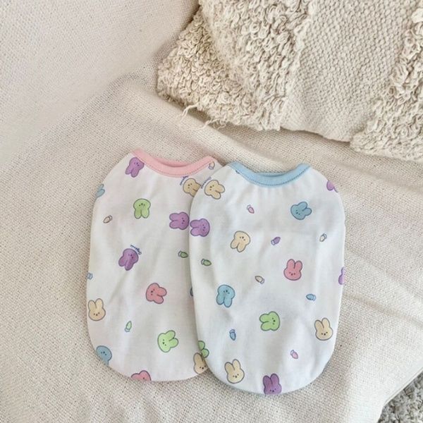 강아지 오가닉 토끼 민소매 1P 반려견 잠옷 실내복[WD