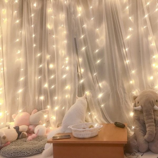 보스위즈 커튼 와이어 전구 LED 조명 3m 300p BOS-3X3