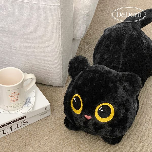 [데데리트]귀여운 고양이 엎드린 깜냥이 인형 쿠션