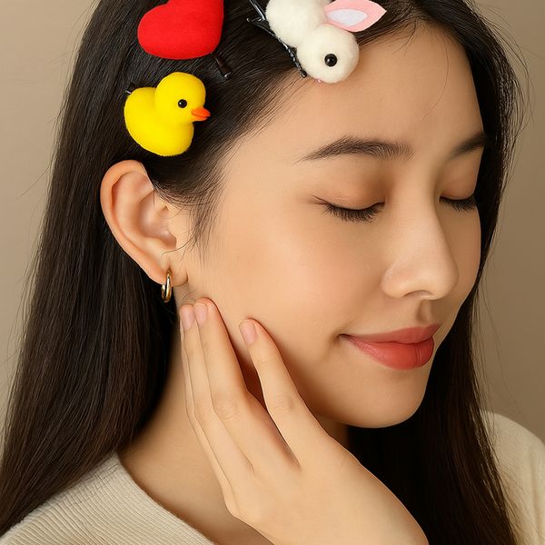 캐릭터 4종 머리핀 집게핀 헤어핀 머리끈 머리집게 