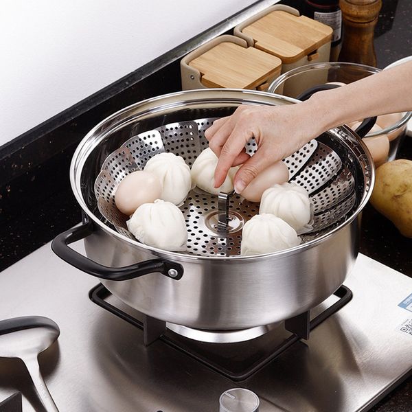 센스쿡 접이식 스텐 찜기 2p세트 삼발이 만두 찜망