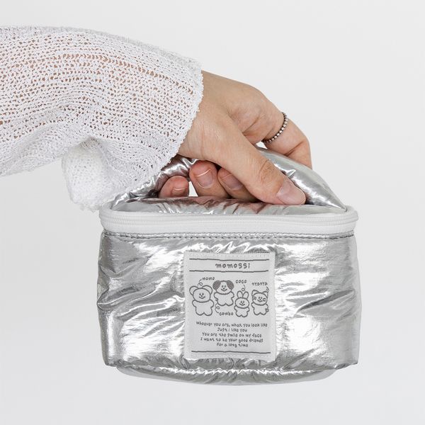 모모씨 마시멜로 데일리 메이크업 파우치 silver
