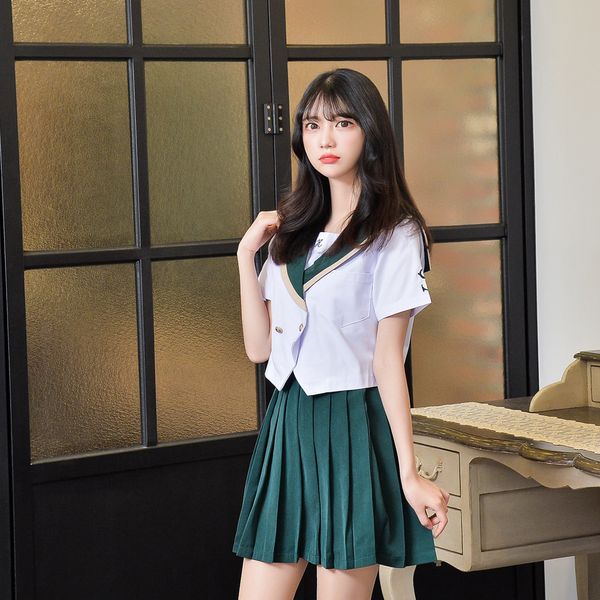 골드라인 그린 일본여고생 세라복 세트 반팔