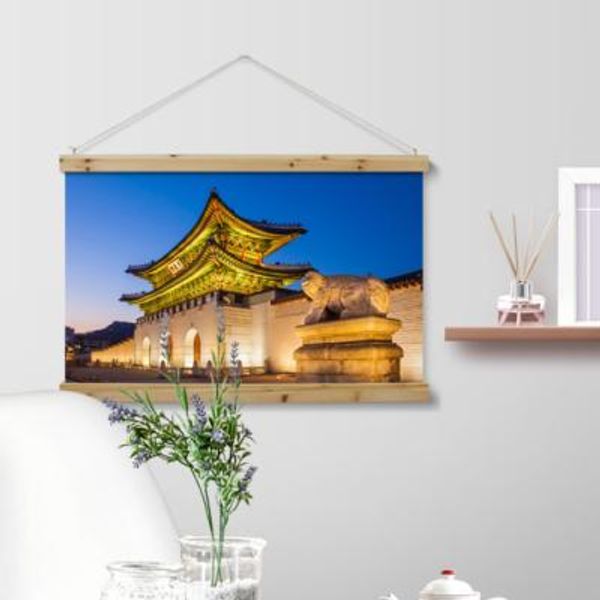 ck618-우드스크롤_90CmX60Cm-광화문밤의이야기(대형)