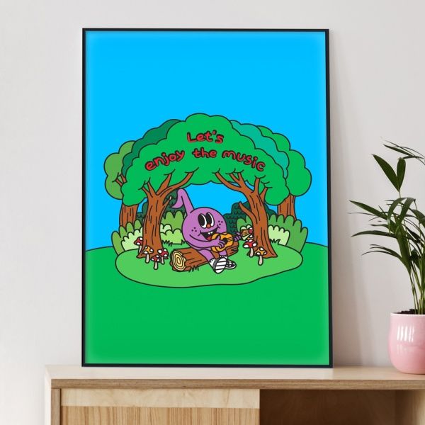 Lets enjoy the music (Art Print) / 일러스트 액자