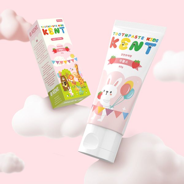 [켄트] 키즈 베이비치약 무불소 딸기향 60g 