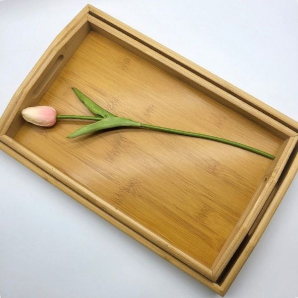 혼밥쟁반 손잡이 우드 트레이 대형(WFIFCFZ)