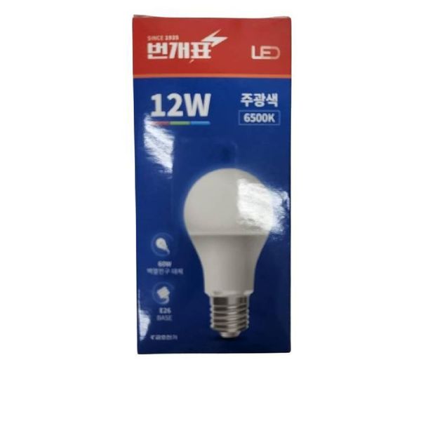 금호전기 번개표 LED 전구(주광색) 12W(WFFKQ60)