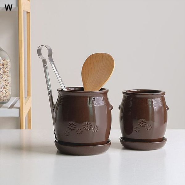 물빠짐 수저꽂이 항아리 수저통 중(WFGCTLL)