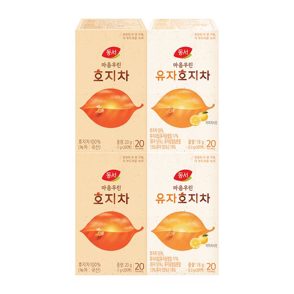 동서 마음우린 호지차 40T+유자 호지차 40T