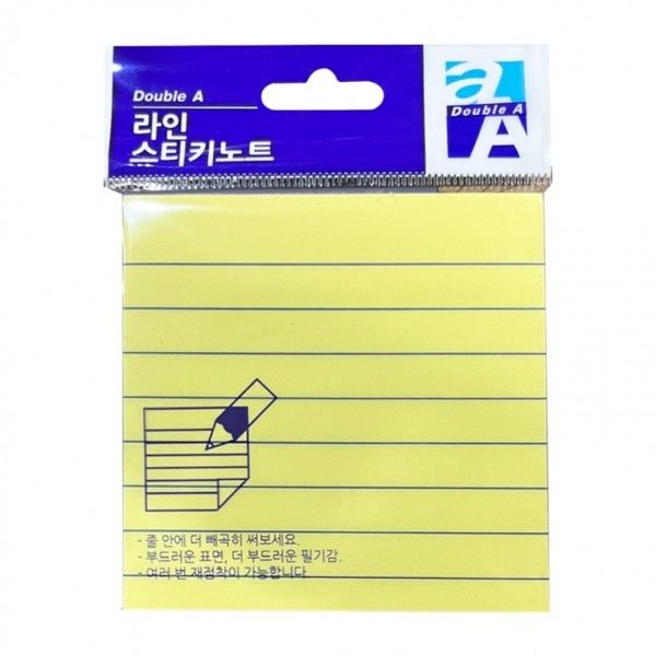 포스트잇 메모지 라인 스티키노트 76x76mm 옐로우