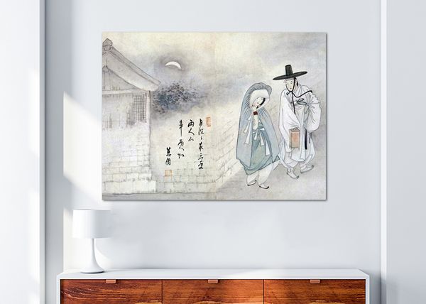신윤복 그림 민화 단오풍정 월하정인 거실 인테리어