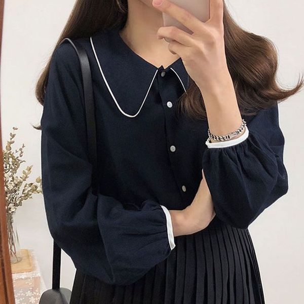 카라 손목 여성 긴팔 블라우스 예쁜 데일리 데이트