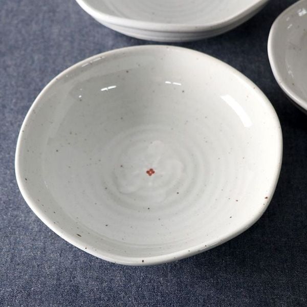꽃 고백자 국산 도자기 육각찬기 4호(W3B324B)