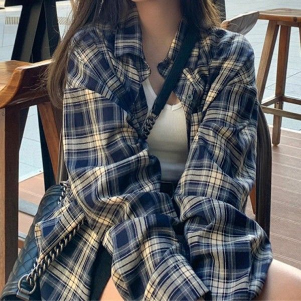 캐주얼 엘라 체크 셔츠