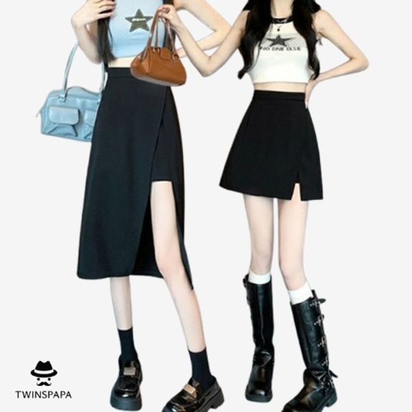 언밸런스 여성 치마 바지 P0000TYS 블랙 숏/롱