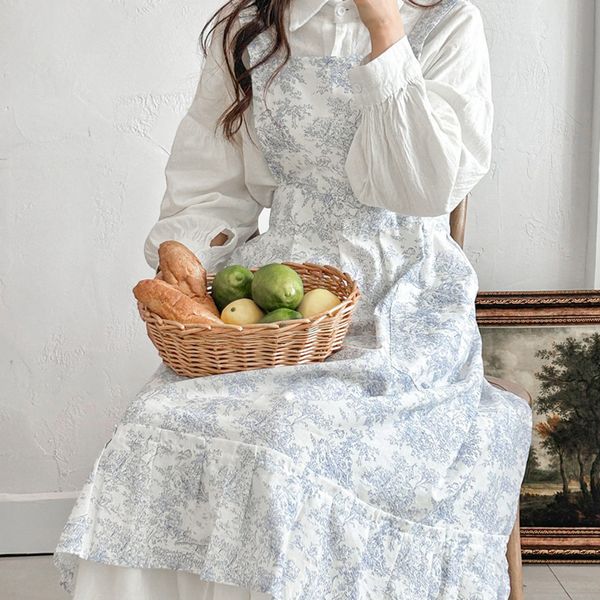 나루비 패션 프릴 원피스 롱 앞치마 에이프런
