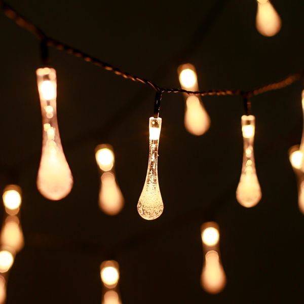 태양광 LED 100구 물방울 가랜드 전구 12M 3colors