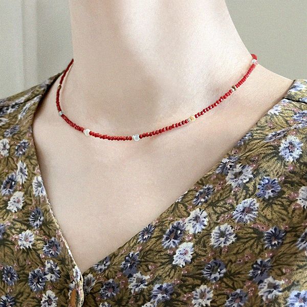 Calcite with red necklace